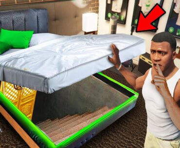 GTA 5 : I Found The Most Secret Underground Base Under Franklin's Bed.. (GTA 5 Mods)