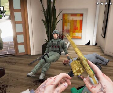 GTA 5 - TREVOR’S FIRST PERSON TEN STAR COP BATTLE AT FRANKLIN’S MANSION! (RDE 4.0.1)