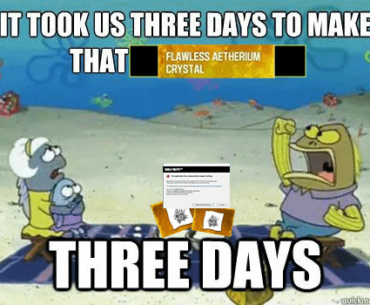 When the game crashes after you craft the big stuff