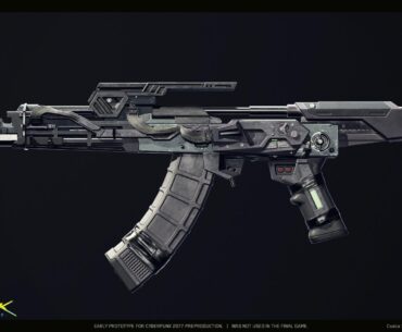 There's a weapon called the K-47, and I came across it on Artstation where one of the artists, who worked on cyberpunk, designed it. Unfortunately, it didn't make it into the game. I wish it did.