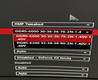 Ram XMP timings different