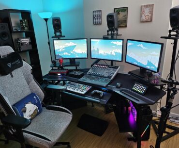 My work/gaming setup. Cable management in the works