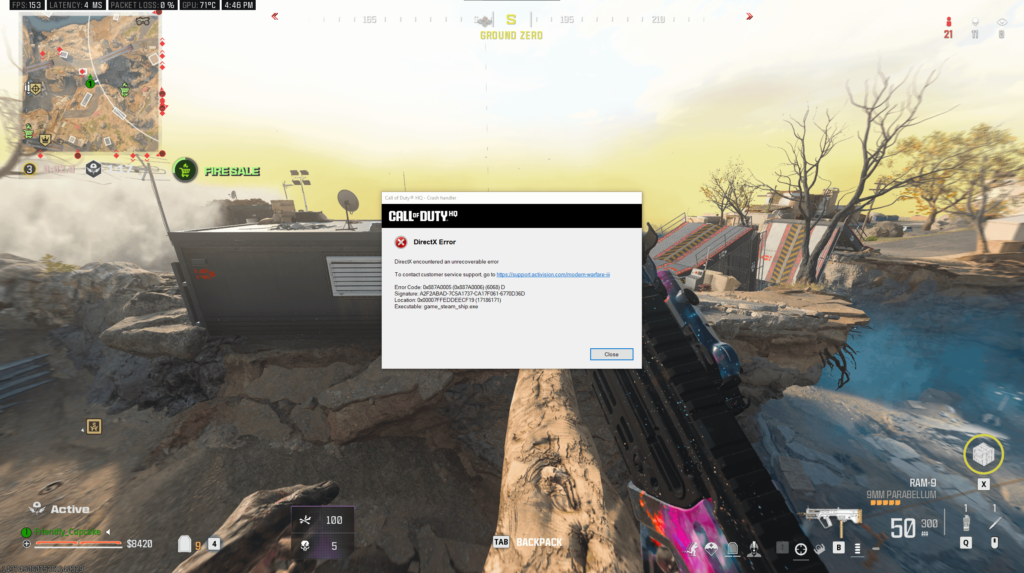 Game keeps crashing only on fortunes keep. Anyone else having the same issue? Drivers, DirectX are all updated. I was on a 11 kill heater too :(