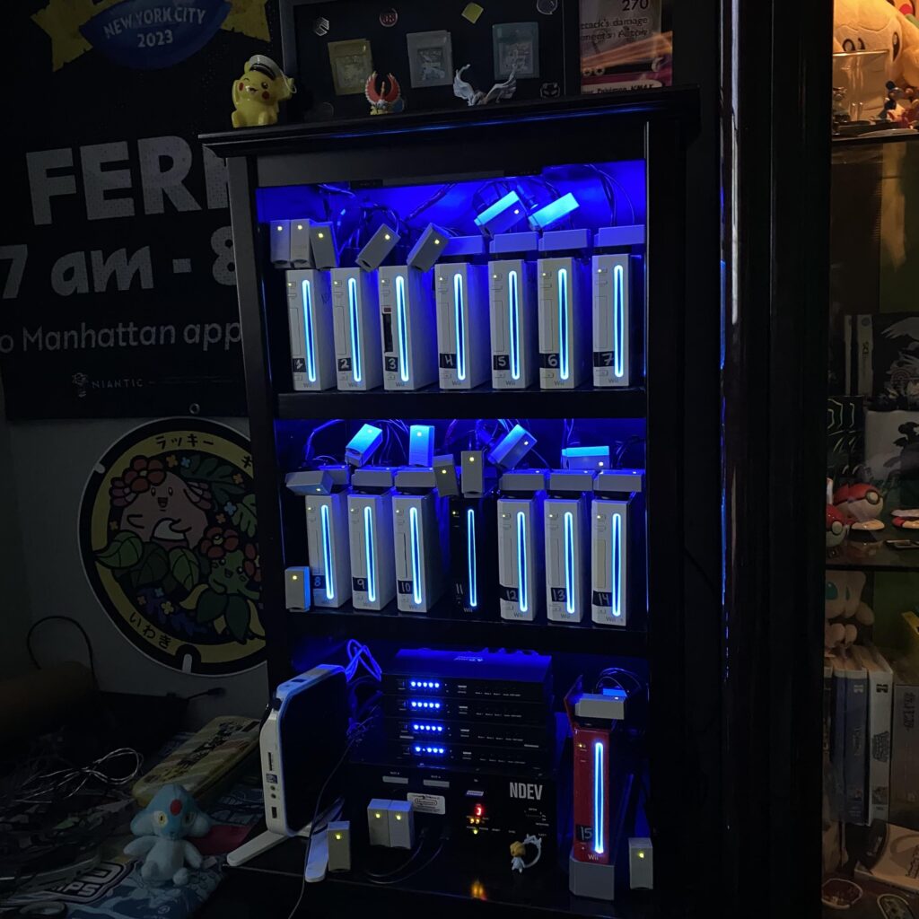Modded my Wiis to keep the Disc Drive LEDs on! Wii Shelf looking SLEEK!