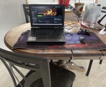 Rate my setup. I feel like everyone had the classic dining table workstation at some point in their lives