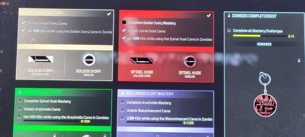 This is for mw3z tonfas. What am I doing wrong. Why is the complete golden ivory mastery not checking ehrn I did everything on the golden ivory mastery?