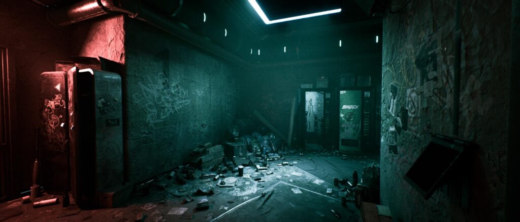 This corridor is a bit grubby, isn't it?