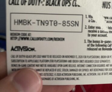 Free Redemption code for in game items for Black Ops Cold War