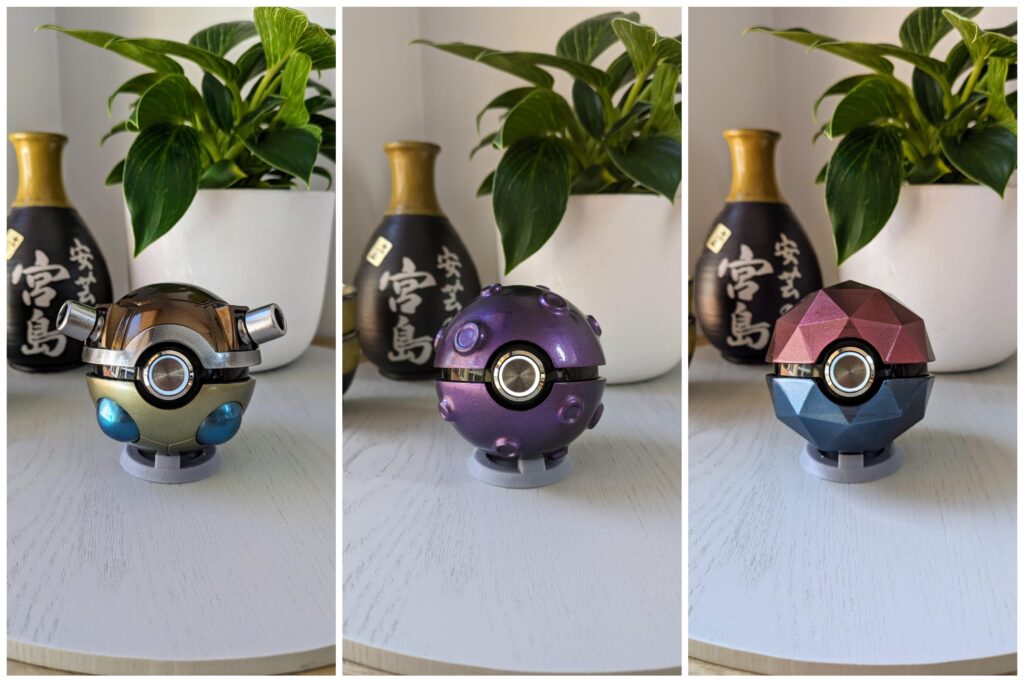 Some Pokeballs I designed, printed and painted
