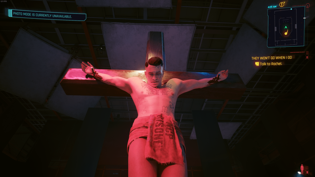 Interestingly we cannot activate the Photo Mode in this scene, I'm sure devs did this on purpose. (What a great but also a very fcked up quest)
