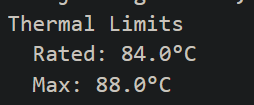 Whats the difference between rated and limit, I assume 84 is when thermal throttle starts and 88 is when it force shut down or something?