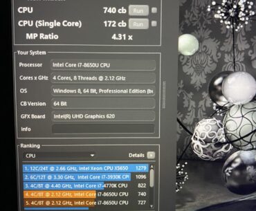 I7-8650U UNDERVOLT R15-24 Single/Multi-Core Scores