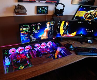 Complete wooden dual Desk PC