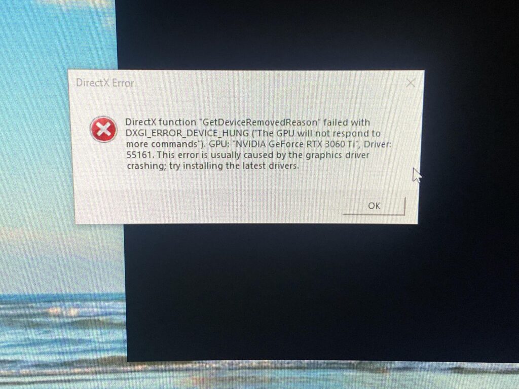 Error message