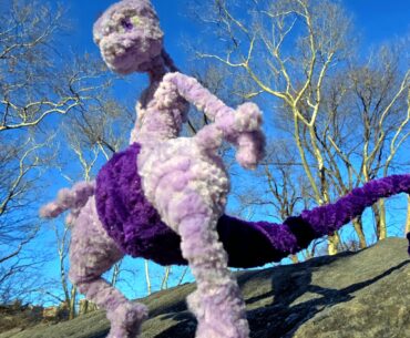 [OC] Feb. 6th is Mewtwo's birthday 🎈 Had to take my pipe cleaner figure out into the sunshine.