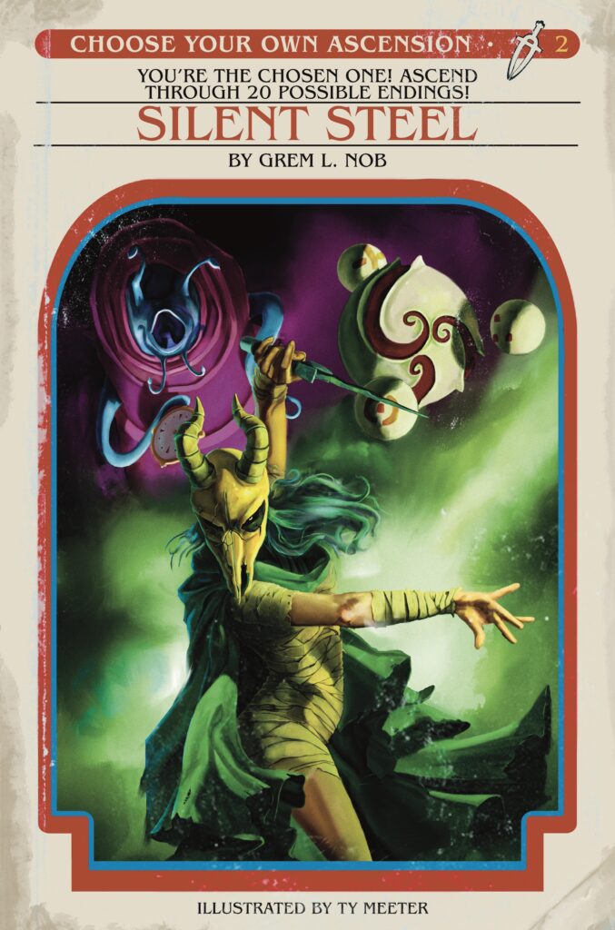 I painted a book cover for Slay the Spire in the style of a Choose Your Own Adventure book.