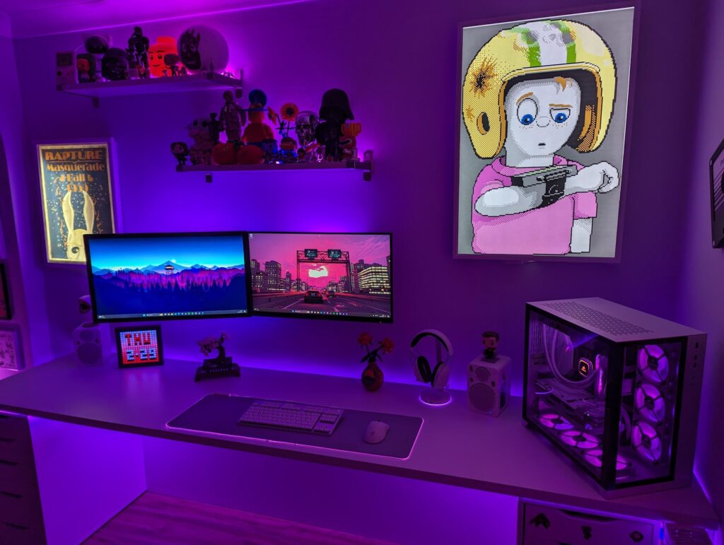 My (mostly) wire free white set-up with Command Keen cameo