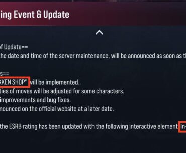 Tekken 8 is adding a MTX Tekken Shop weeks after release to dodge lower review scores. The ESRB rating is updated post release to accommodate in-game purchases.
