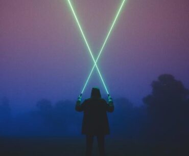 Decided to bring my lasers along, I drove out to a friend's house at midnight upon noticing how foggy the night was..