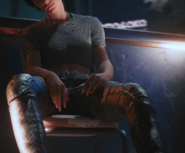 V, but she talks and complains to you—the player
