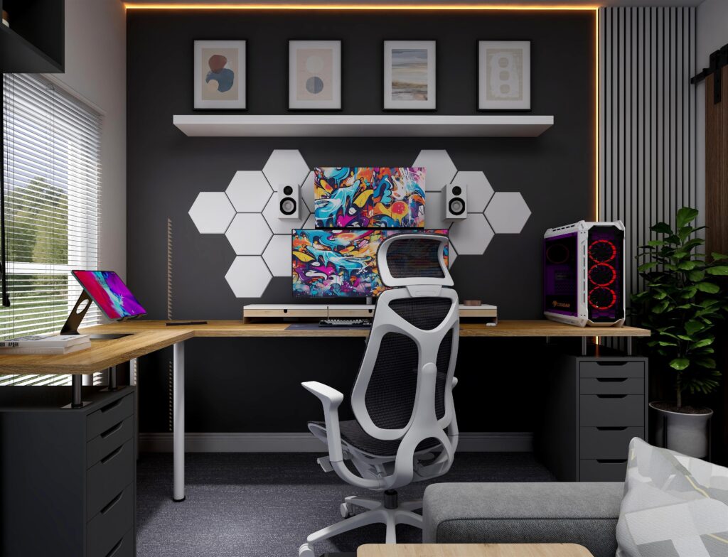 This is a render of my office that I'm about to do any opinions/critiques?