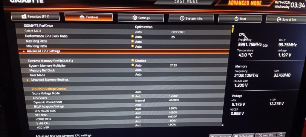 BIOS OC B760M to my 12400F