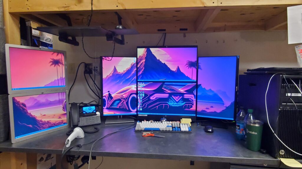 My desk at work (hospital IT)