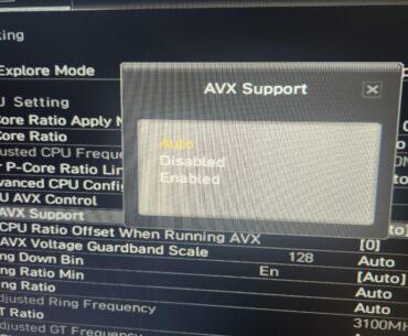AVX support option