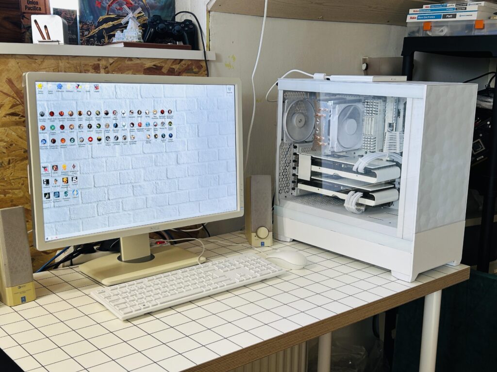 My white setup for running emulators and old games.