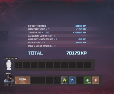 XP 78,179, 3525 zombies.