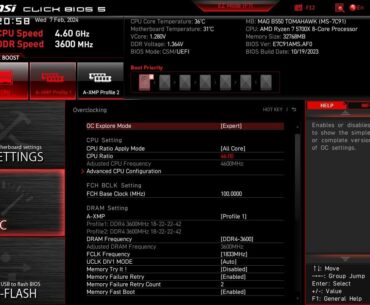 5700x / B550 MAG TOMAHAWK / LPX@3600