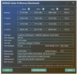 DDR5 6200 cl28 2200 FCLK - High Latency