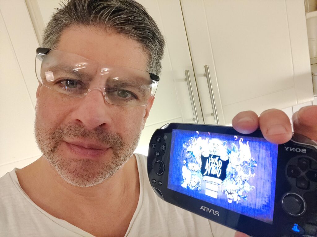 [51m] Getting old, too much eyestrain when using my handheld gaming consoles. But a pair of cheap-ass plastic magnifying glasses improved matters greatly.