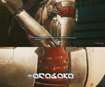 Neat little detail about Johnny's arm: It was made by Arasaka, and he tried to scratch their logo off
