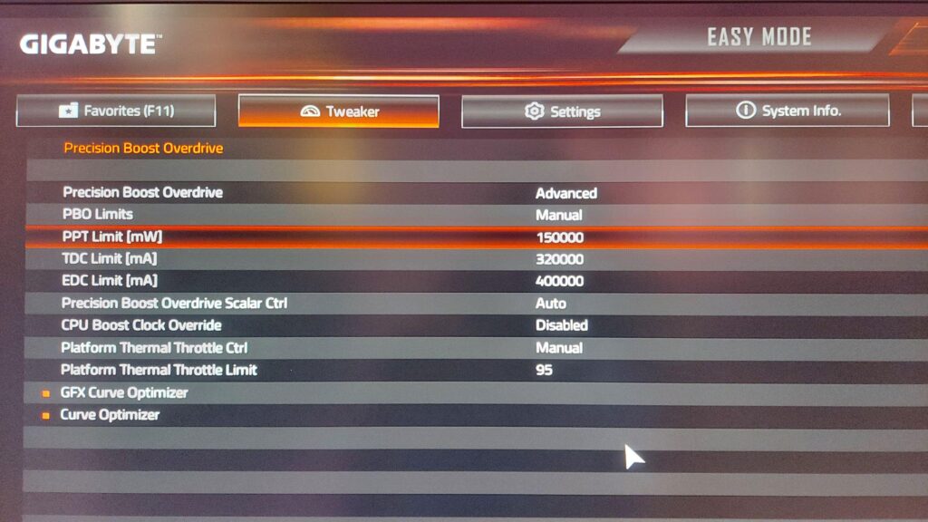 Help with ryzen 7900x TDC and EDC limit