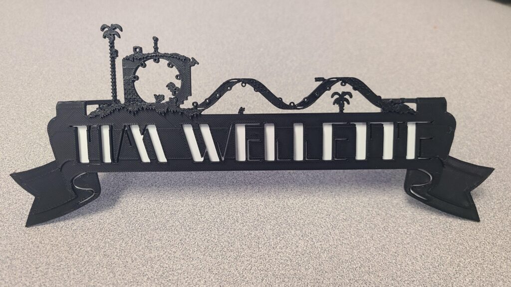 I made a Sonic name plate for my cubicle!