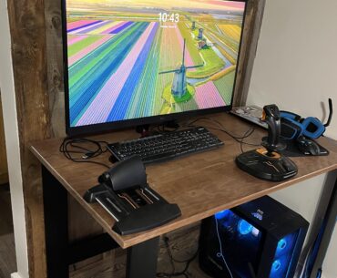 BIL made a desk for me so I can move off the kitchen table.