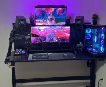 Just moved into my new place. Can’t drill holes so came up with this setup. Still a work in progress.