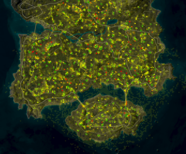 Net damage heatmaps for 2022 - 2024 tournament matches (damage dealt vs damaged received at location)