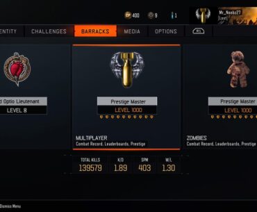 Years of grinding on and off I finally decided a couple months ago to finish getting to 1000 in BO3