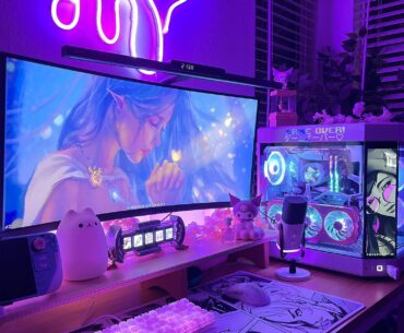 🌸 My little happy place. Took a little over a year to save for the pc and everything in the photo!