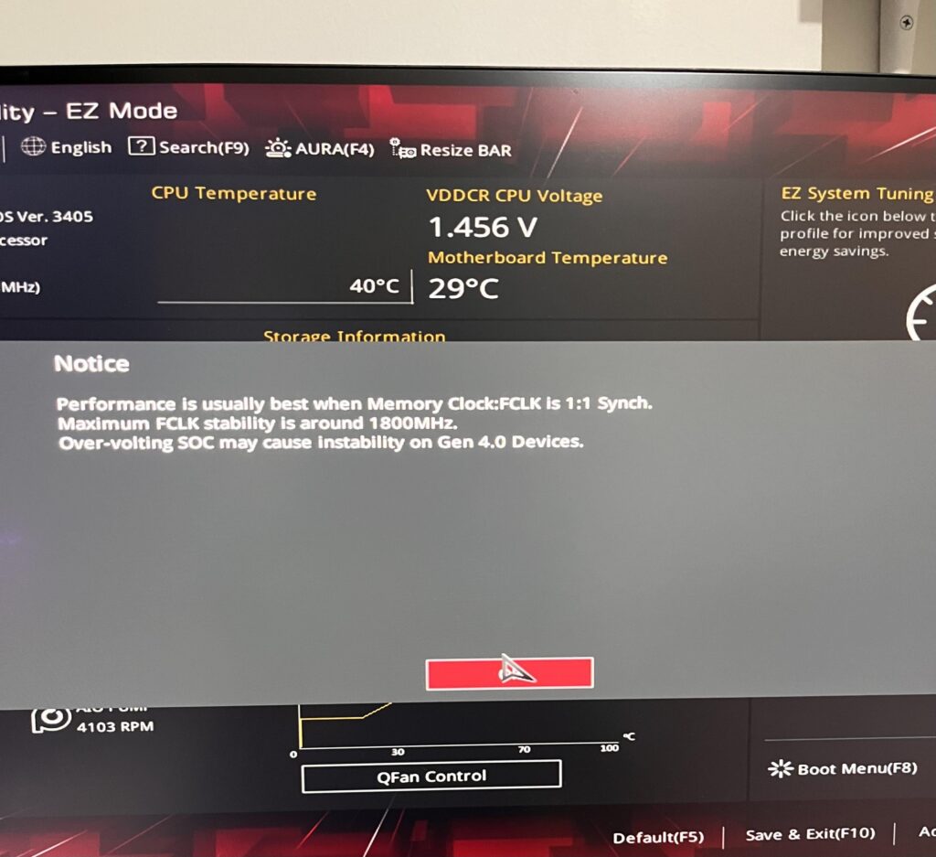Warning after DOCP is enable.