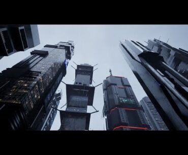 I'm building a cyberpunk city with Unreal Engine.