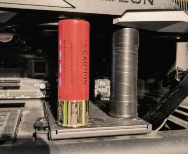 I Use Airsoft Shotgun Shell as a Graphics Card Support (wrapped in electrical tape)