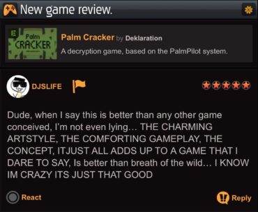 Sometimes, you get a comment that makes game developing all worth it.