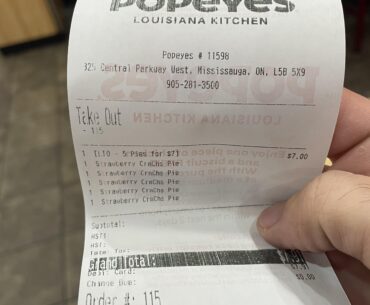 You know your Popeyes order is gonna be good when your order # is 115.
