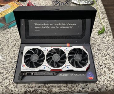 Here’s a picture of the Starfield graphics card I won!