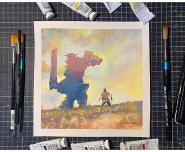 I did a gouache painting from the 3rd Colossus. 'Gaius, The Third Colossus' - Mixed media on Hahnemuhle paper, 20x20cm. 2023.