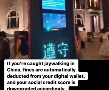 Automatic Jaywalking Fine in China