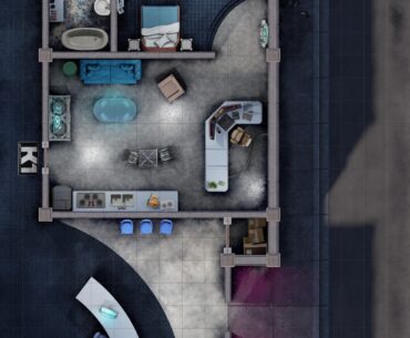 [OC] What technology would your sci-fi apartment have? VR windows to give you a different view every day? Or maybe robotic assistants to help you with cooking? 🤖⁠⁠ - Apartment [18x22]